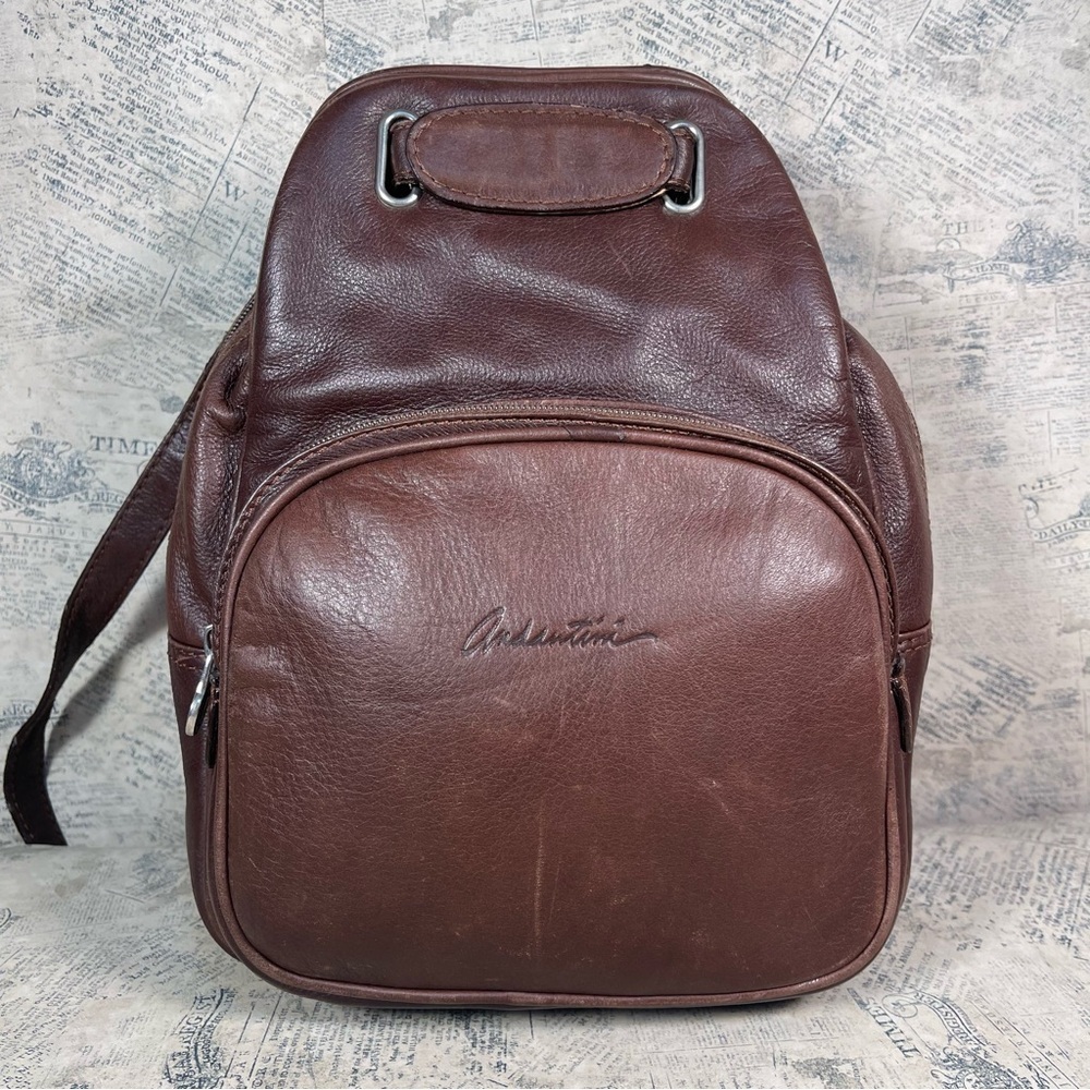 Vintage Andantini Moda Italiana Brown Leather Crossbody Bag Made in Italy